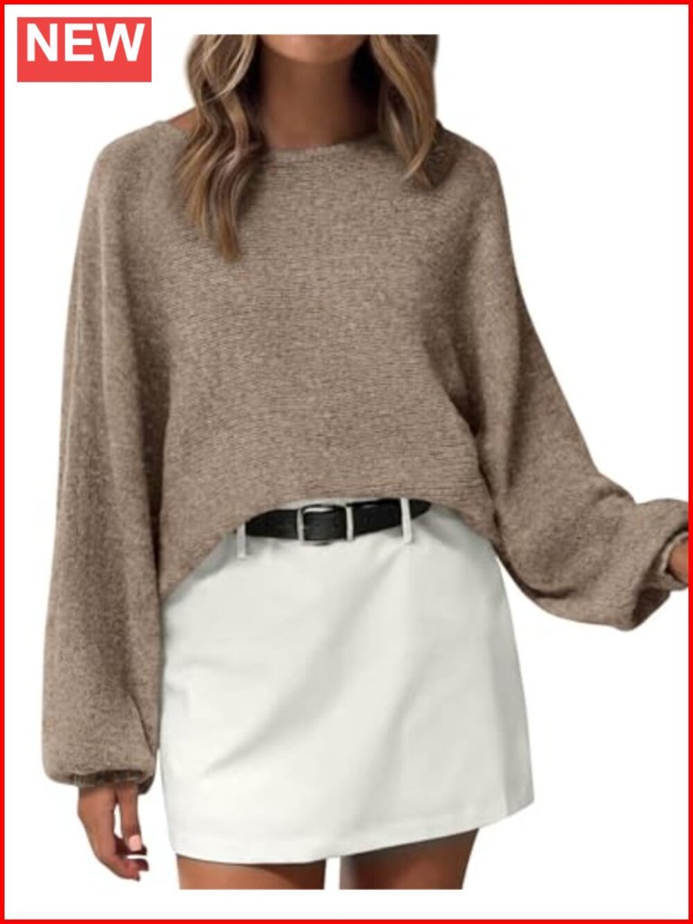 Oversized Boat Neck Sweater Women Slouchy Batwing Knit Fall Pullover